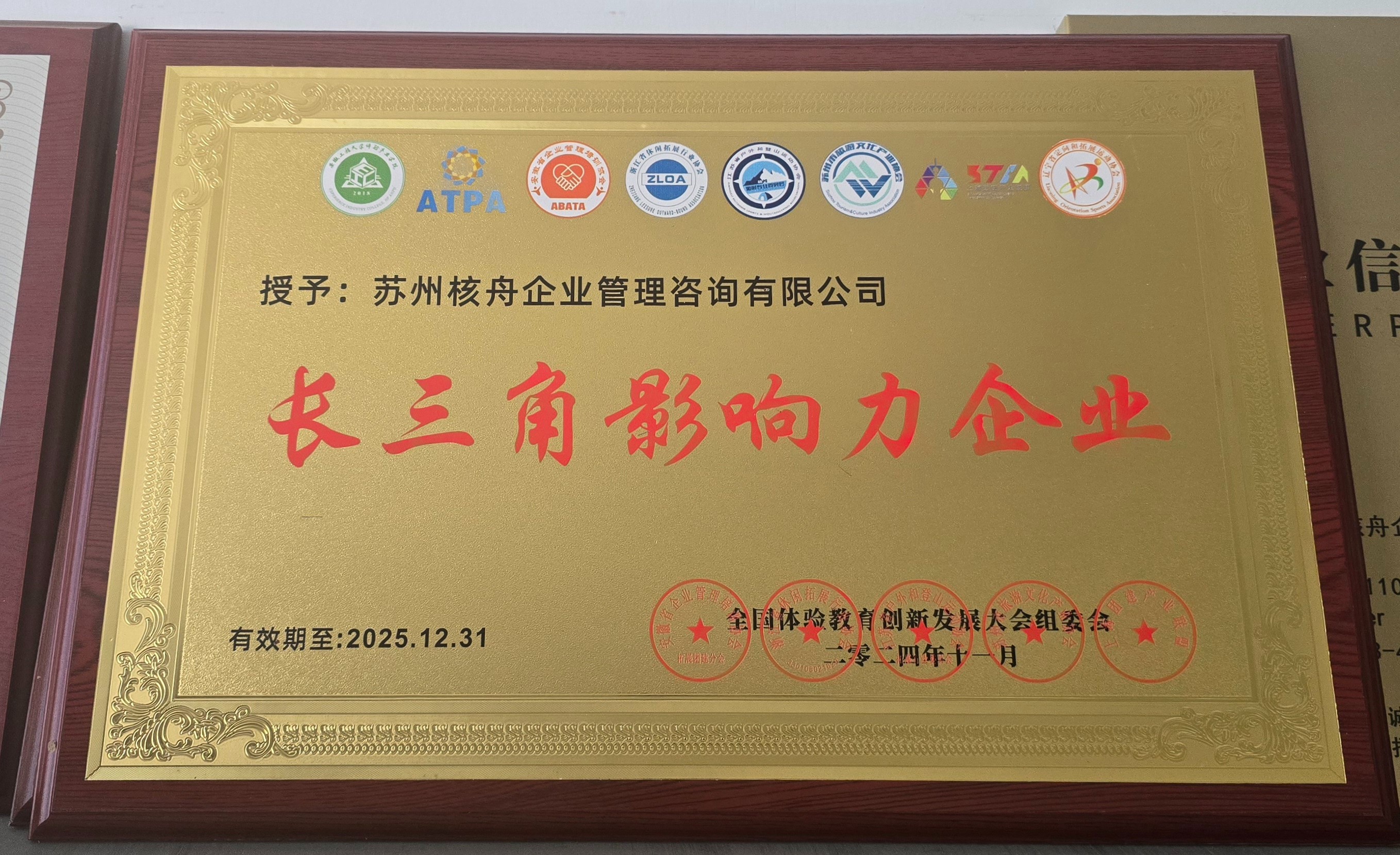 核舟體驗榮獲長三角影響力企業(yè)